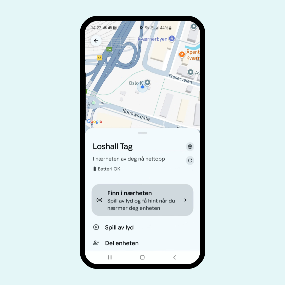 6. Trykk på tannhjulet