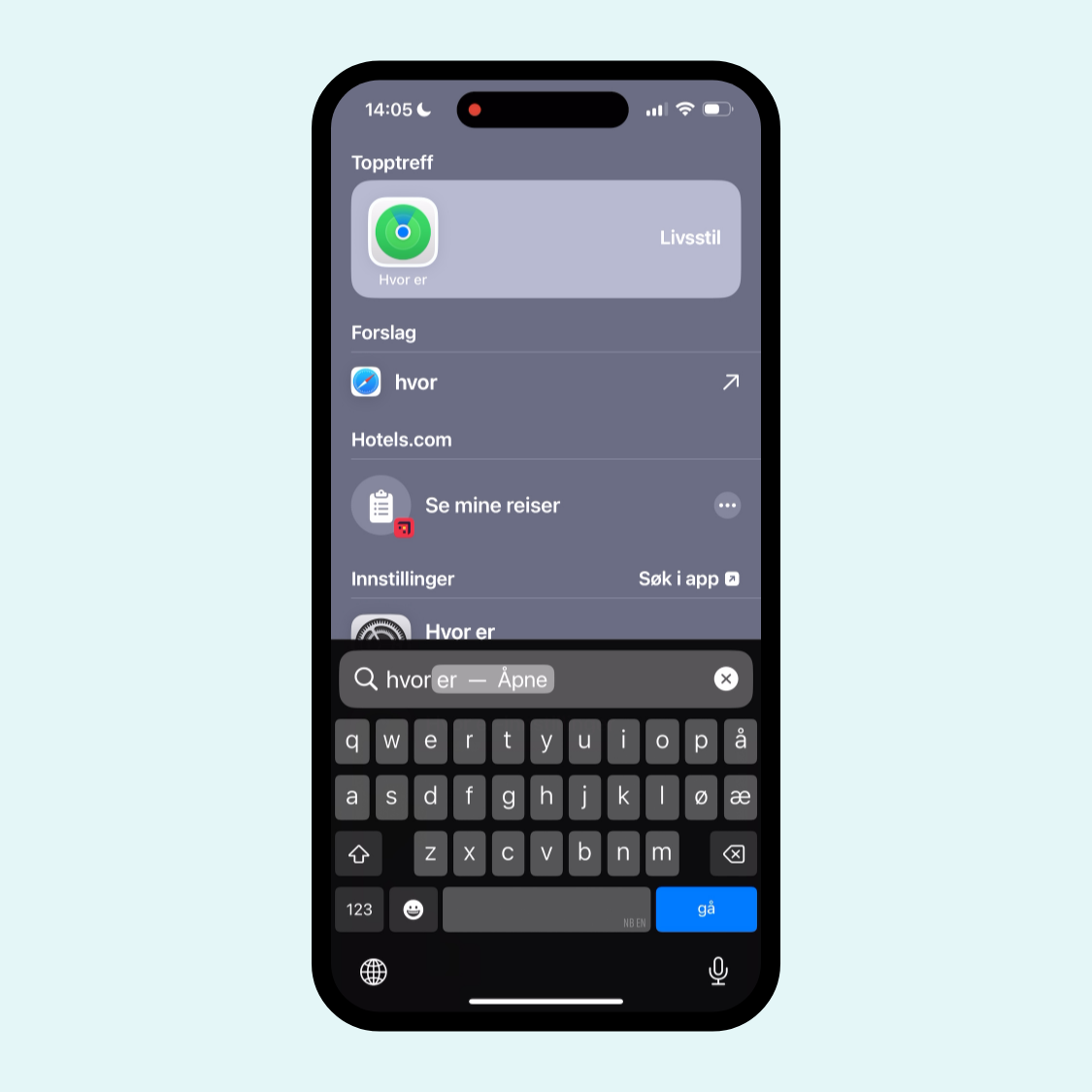 2. Telefonen finner brikken når den ligger ved siden av. Trykk «Koble til»
